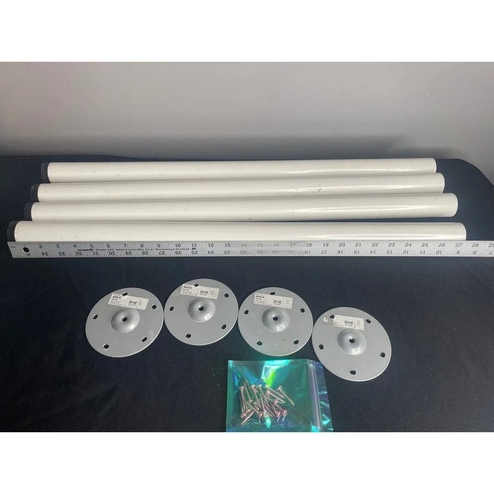 IKEA Adils Table Legs White Set of 4 with Mounting Plates and Screws 27.5 inch